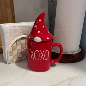 Rae Dunn Red XOXO Mug with Lid